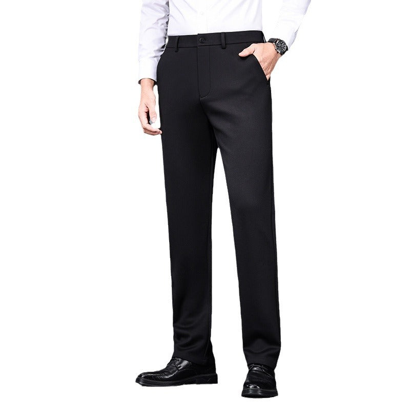 Pantalon droit homme en laine mélangée